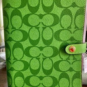 Brand New Coach Notebook In Colorblock Signature Smooth Canvas Leather -